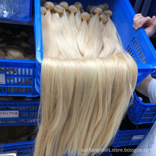 Cheap raw human 613 virgin russian blonde hair bundles,613 human hair weave extensions blonde,613 cuticle aligned hair human